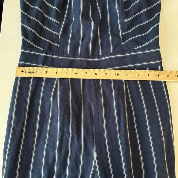 Rachel Roy Linen and Cotton Wide Leg Striped Jumpsuit Women’s size 4 - Picture 9 of 14